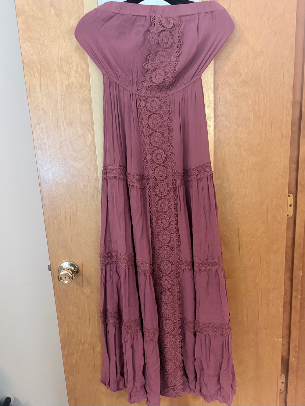 Justify Lace-Trim Maxi Dress in Mauve Rose